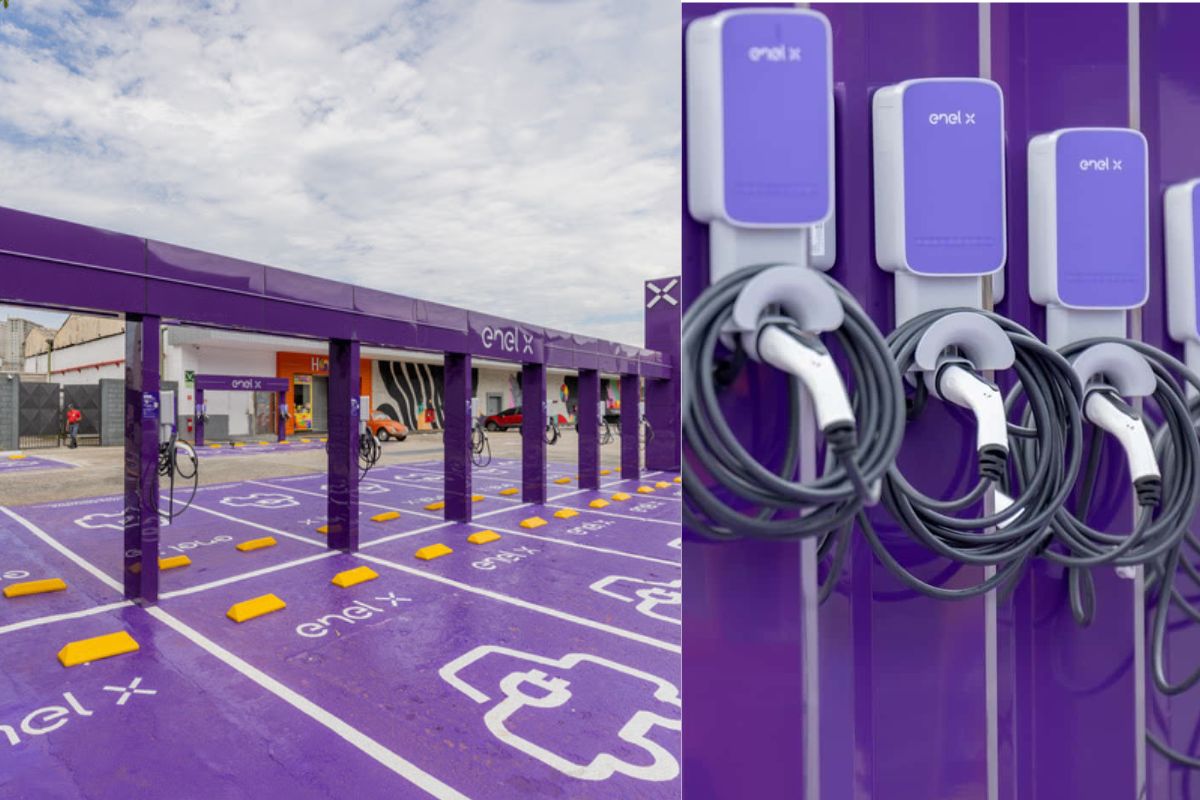 Estacionamento de carros elétricos da Enel garante recarga ultra rápida (bateria completa em até 30 minutos)